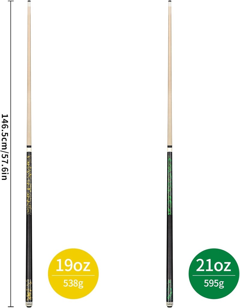 LOTKEY Pool Cue Sticks for Adults,Super Straightened Up 58'' 18 19 20 21 oz Billiard Cues Stick Canadian Maple Tacos De Billar Profesional Set of 4/3/2/1 House Bar Pool Que Table Beginner Pool Queue for Sale - Image 2